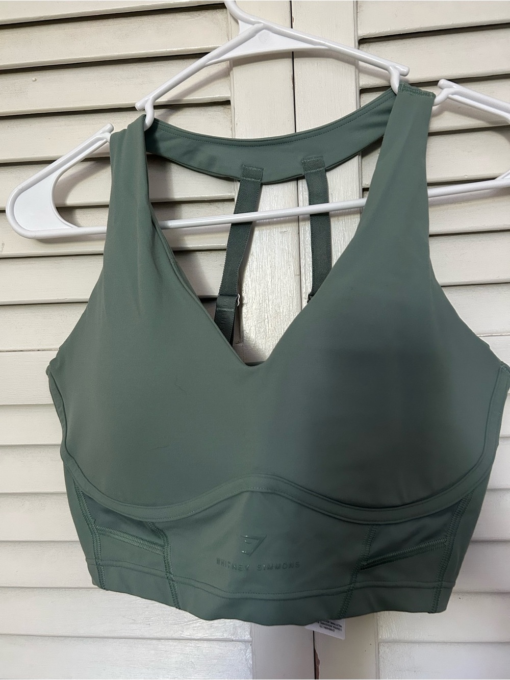 Gymshark Olive Green Strappy Back Medium-Impact Sports Bra